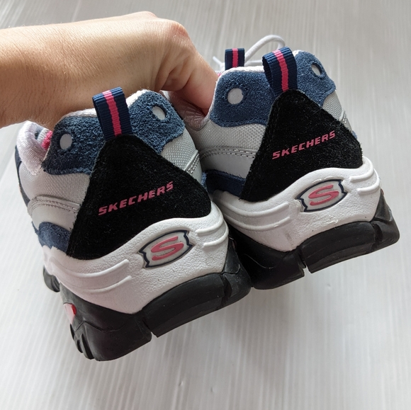 SKECHERS D'lites Women's Navy White Chunky Sneakers Walking Shoes size 9.5 - Picture 5 of 11